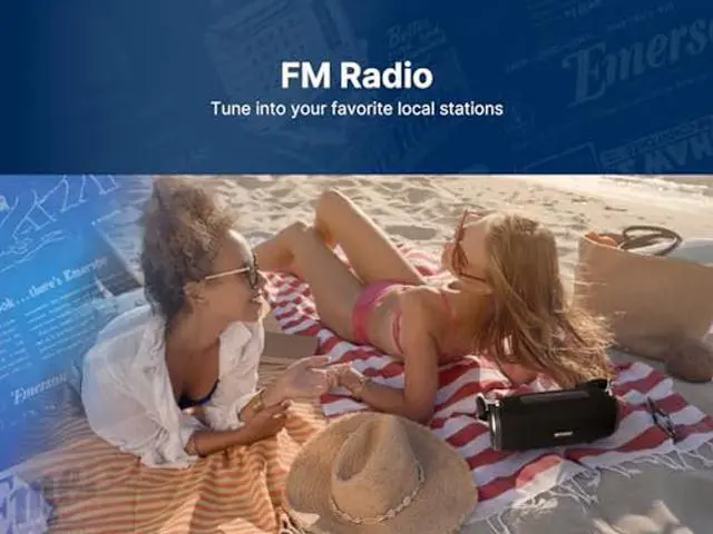 Alt view image 4 of 5 - Emerson EAS-3000 Portable Bluetooth Speaker with Carrying Strap, Built-in Rechargeable Battery, 3.5mm AUX Input, USB Charging, and Dual Speakers  Ideal for Home, Travel, On-The-Go Entertainment