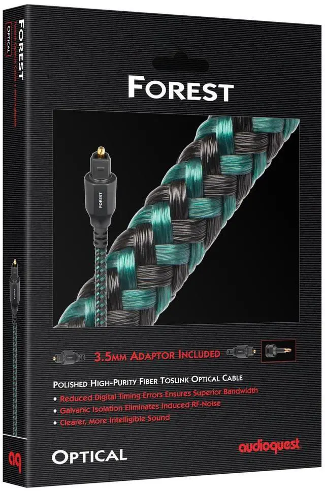 Alt view image 2 of 2 - AudioQuest Forest Toslink Fiber Optic Digital Audio Cable - 2.46 ft. (.75m) Green