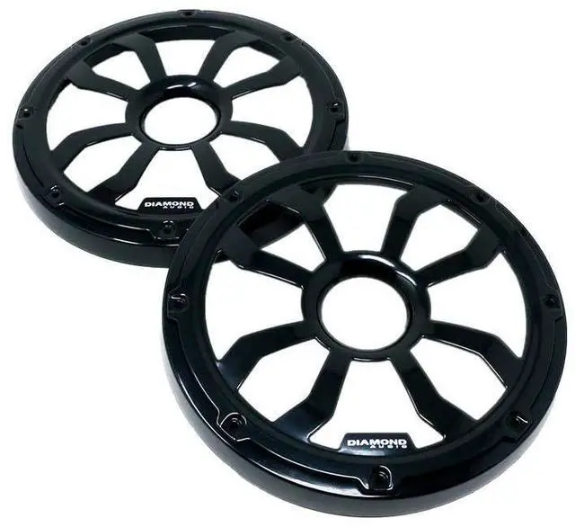 Main image of Diamond Audio HXM8FBB  Motorsport 8 Flush Mount Speaker Grills, Black Pair, Steel with Powder Coating