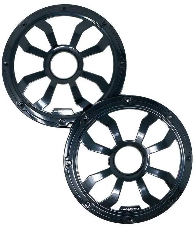 Alt view image 2 of 3 - Diamond Audio HXM8FBB  Motorsport 8 Flush Mount Speaker Grills, Black Pair, Steel with Powder Coating