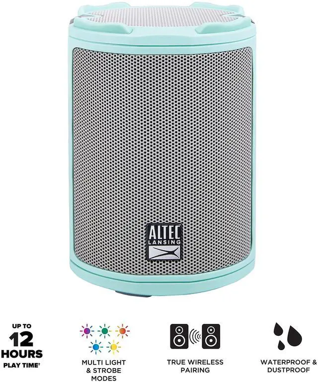Alt view image 2 of 4 - Altec Lansing - HydraMotion Wireless Bluetooth Speaker with 360 Degree Sound, Portable IP67 Waterproof for Outdoors, Shockproof, Snowproof, Everything Proof, 12 Hour Playtime (Mint Green)