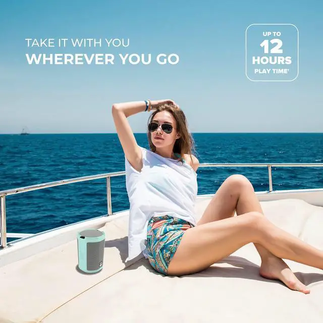 Alt view image 4 of 4 - Altec Lansing - HydraMotion Wireless Bluetooth Speaker with 360 Degree Sound, Portable IP67 Waterproof for Outdoors, Shockproof, Snowproof, Everything Proof, 12 Hour Playtime (Mint Green)