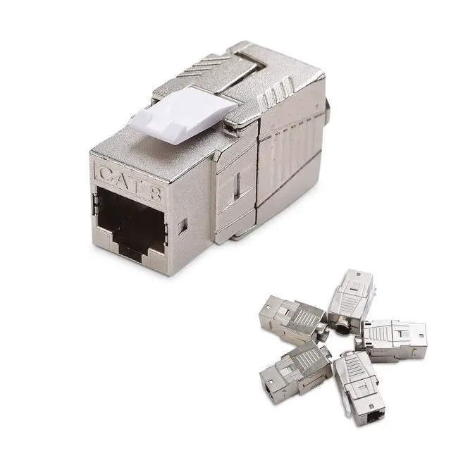 Main image of Cable Matters [UL Listed] 5-Pack 40Gbps Shielded RJ45 Cat 8, Cat8 Keystone Jack for Patch Panel, Wall Plate