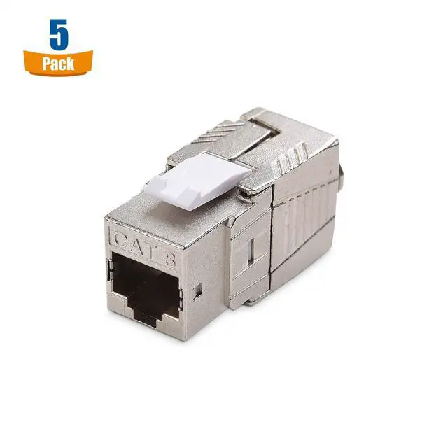 Alt view image 4 of 5 - Cable Matters [UL Listed] 5-Pack 40Gbps Shielded RJ45 Cat 8, Cat8 Keystone Jack for Patch Panel, Wall Plate