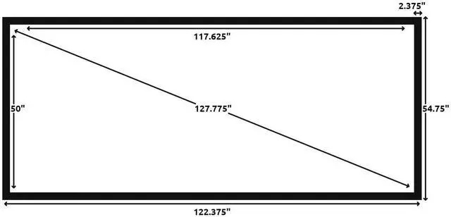 Alt view image 3 of 5 - Silver Ticket Products STR Series 6 Piece Home Theater Fixed Frame 4K / 8K Ultra HD, HDTV, HDR & Active 3D Movie Projection Screen, 2.35:1 Format, 125" Diagonal, White Material STR-235125
