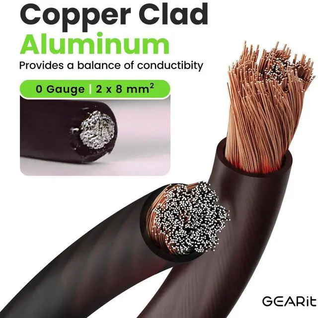 Alt view image 2 of 5 - GEARit 1/0 Gauge Wire (50ft - Black Translucent) Copper Clad Aluminum CCA - Primary Automotive Wire Power/Ground, Battery Cable, Car Audio Speaker, RV Trailer, Amp, Electrical 0ga AWG 50 Feet