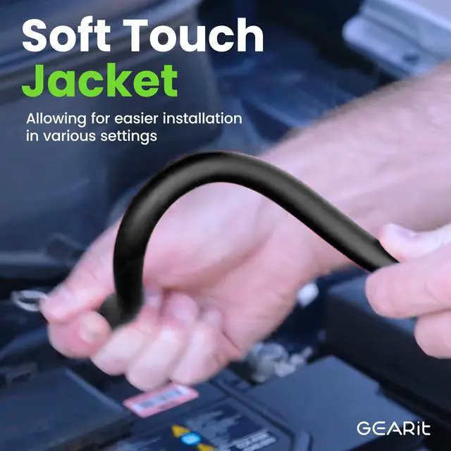 Alt view image 3 of 5 - GEARit 1/0 Gauge Wire (50ft - Black Translucent) Copper Clad Aluminum CCA - Primary Automotive Wire Power/Ground, Battery Cable, Car Audio Speaker, RV Trailer, Amp, Electrical 0ga AWG 50 Feet