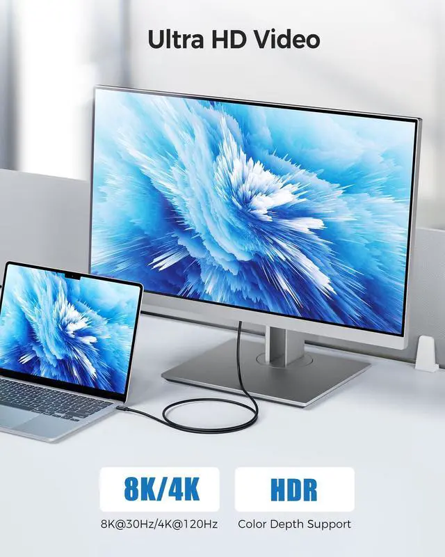 Alt view image 3 of 5 - Cable Matters [Intel Certified] 20Gbps Thunderbolt 3 Cable - 6.6ft, USB-C Thunderbolt Cable, Supports 100W Charging, 8K Video, and Data Transfer, Black