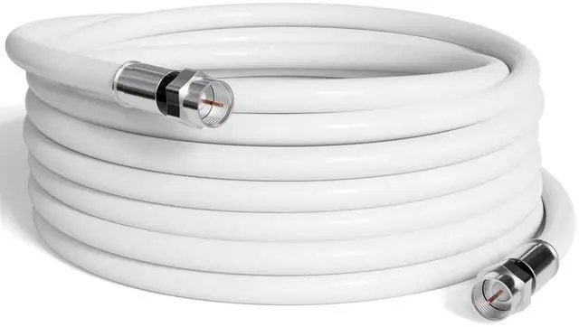 Main image of THE CIMPLE CO Solid Copper Coax Cable - 200 Foot White - RG6 with Connectors, F81 / RF, Digital Coax for Audio/Video, Cable TV, Antenna, Internet, & Satellite, 200 Feet (60 Meter)