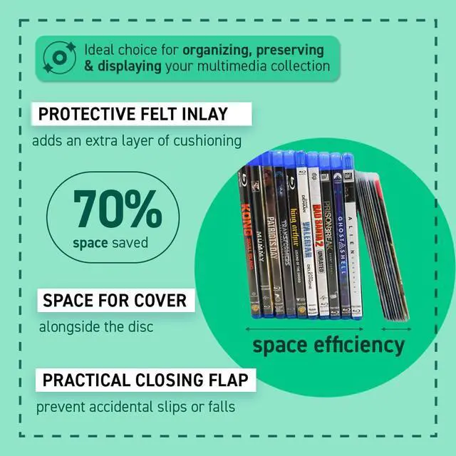 Alt view image 3 of 5 - DJOIS by Tarifold - Protective Sleeve for Blu-Ray Disc Storage - 120 Micron Orange Peel Polypropylene - 50 Sleeves - 100 Unit Capacity - Durable - Made in Denmark