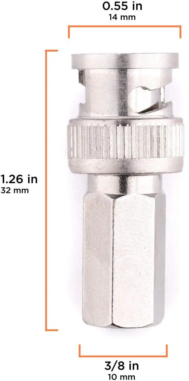 Alt view image 4 of 5 - THE CIMPLE CO RG59 Coaxial Cable Connector, Screw On (Twist On) - SDI, HD-SDI, CCTV, Security, Video Card, Camera, Solderless - RG59 - Pack of 50