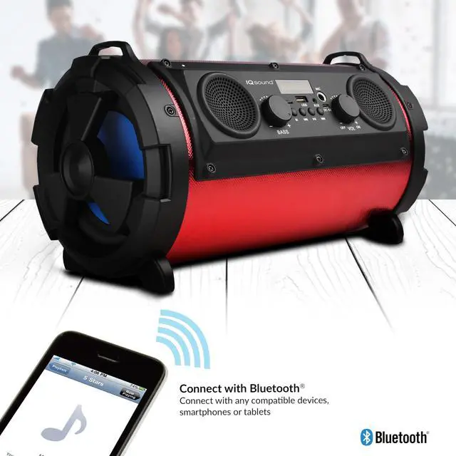 Alt view image 5 of 5 - IQ Sound IQ-1525BT 5"+2" Wireless Bluetooth Speakers Rich Stereo Sound, FM Radio, 16W Output, BT V4.0, USB/SD/AUX/Mic Input, Extra Bass, 10M Range, Rechargeable, Lightweight & Portable