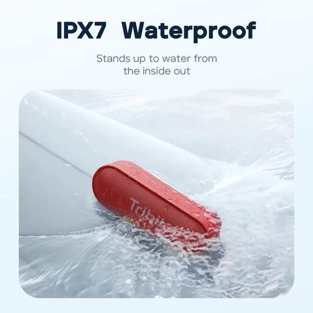 Alt view image 4 of 5 - Tribit XSound Go Bluetooth Speaker, 16W Portable Wireless Speaker with Loud Sound, 24H Playtime, IPX7 Waterproof, Custom EQ, XBass, BT5.3, TWS Pairing, Type-C, Outdoor/Home/Travel/Beach/Shower (Black)