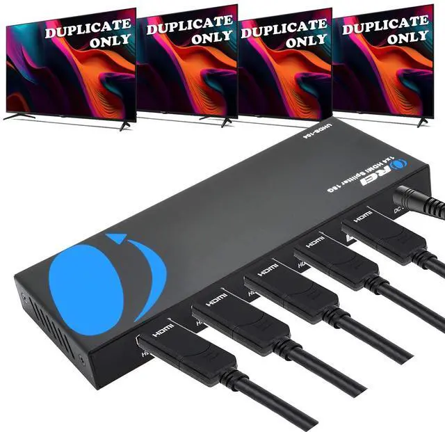 Main image of OREI UltraHD 4K @ 60 Hz 1 X 4 HDMI Splitter 1 in 4 Out 4 Port 4: 8-Bit - HDMI 2.0, HDCP 2.0, 18 Gbps, EDID, Duplicate / Mirror 4K Screens - UHDS-104