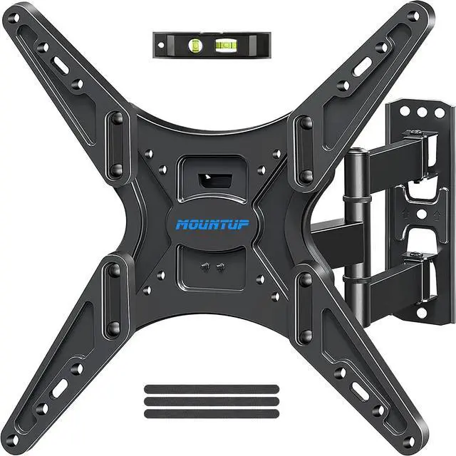 Main image of MOUNTUP TV Wall Mount Full Motion Tilting TV Mount Bracket for Most 26-55 Inch Flat Curved TVs with Swivels Articulating Arms Max VESA 400X400mm and 88lbs Fits Single Stud MU0014