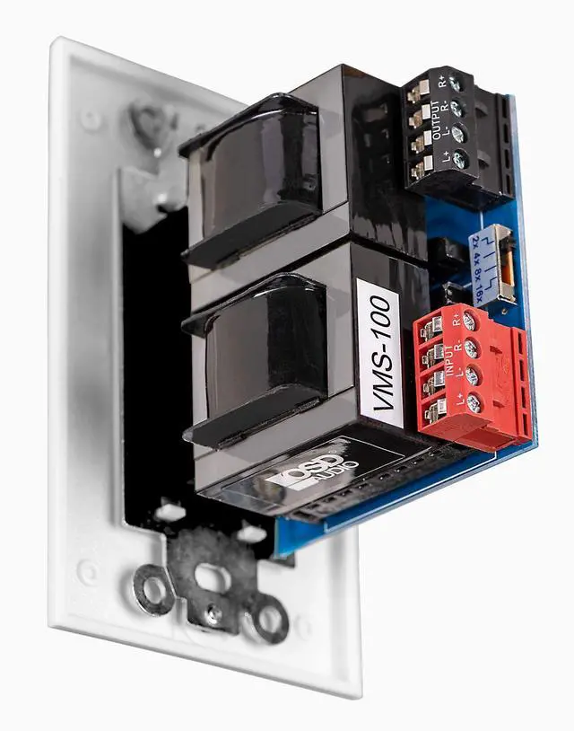 Alt view image 4 of 5 - OSD 100W in Wall Volume Control Impedance Matching for Home Speakers, Slider White VMS100