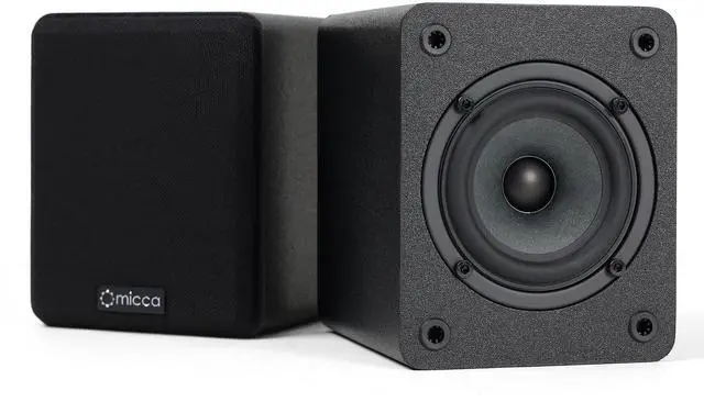 Main image of Micca COVO-S 2-Way Passive Bookshelf Speakers, Amplifier Required, Not for Turntable, 3-Inch Woofer, 0.75-Inch Tweeter, Wall Mountable, Pair, Black