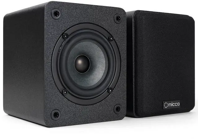Alt view image 4 of 5 - Micca COVO-S 2-Way Passive Bookshelf Speakers, Amplifier Required, Not for Turntable, 3-Inch Woofer, 0.75-Inch Tweeter, Wall Mountable, Pair, Black