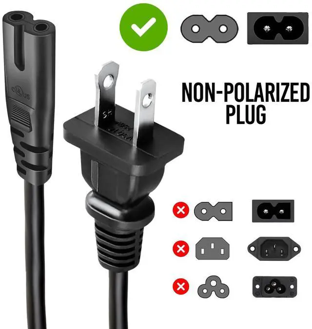 Alt view image 2 of 5 - (10 Pack) AC Power Cord for PS5 PS4 PS3 Slim - Replacement Power Cable 2 Prong - Compatible w/Sony PlayStation 5, 4, Xbox Series S & Series X, Xbox One S, One X (6-Feet)