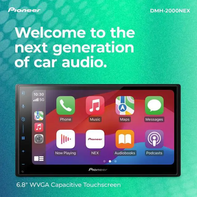 Alt view image 2 of 5 - Pioneer DMH-2000NEX 6.8" Double Din Multimedia Digital Media Receiver, Wired Apple CarPlay and Android Auto, Bluetooth, Backup Camera Compatible, Touchscreen, One Touch Navigation