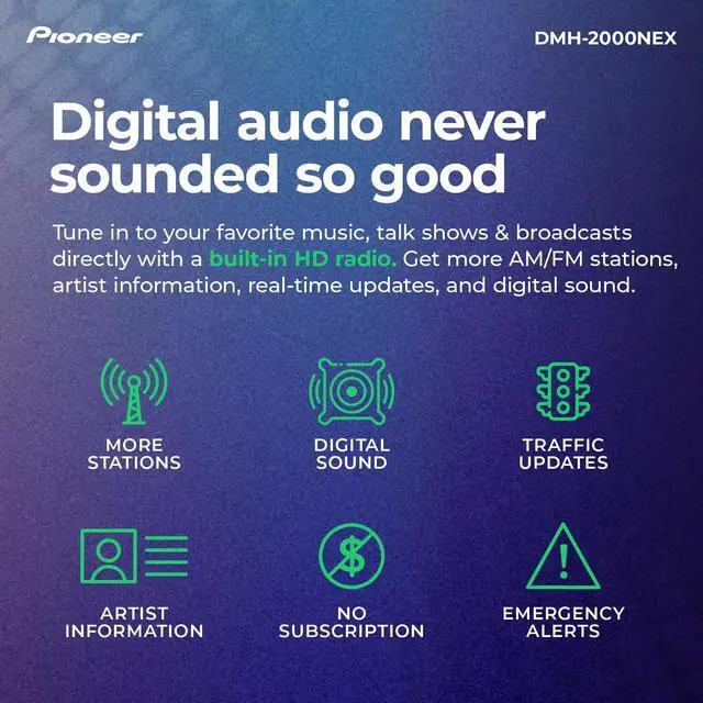 Alt view image 4 of 5 - Pioneer DMH-2000NEX 6.8" Double Din Multimedia Digital Media Receiver, Wired Apple CarPlay and Android Auto, Bluetooth, Backup Camera Compatible, Touchscreen, One Touch Navigation