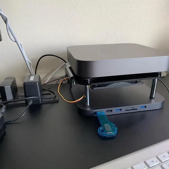 Alt view image 4 of 5 - Yoqanr Mac Mini Radiator Cooling Fan Wind Speed Enhancement Modified Double Deck Acrylic Chassis,Mini Radiator Overclock Base With 12cm Silent Fan