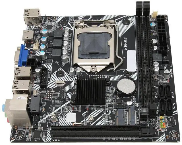 Alt view image 4 of 5 - H6 ME Desktop Computer Motherboard, LGA 1155 Socket, DDR3, SATA2.0 x 4, PCIe 16X, USB2.0 x 10, VGA, HDMIs, M.2, NVME M.2, DEBUG Pin, ITX Motherboard