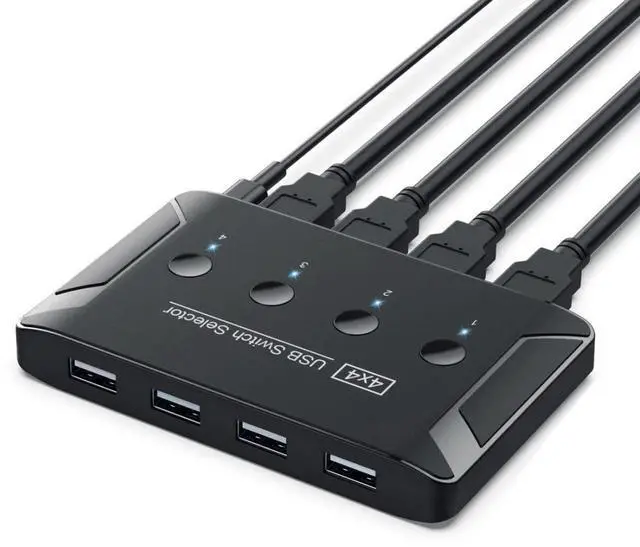 Main image of chenyang USB 2.0 KVM Sharing Switch Selector 4 Computers Sharing 4 USB Devices for Keyboard Mouse Scanner Printer