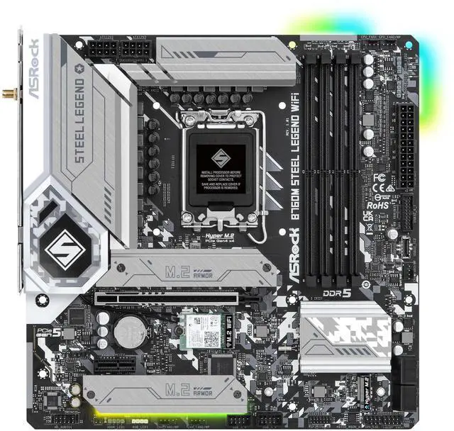Alt view image 2 of 5 - ASRock B760M Steel Legend WiFi Motherboard