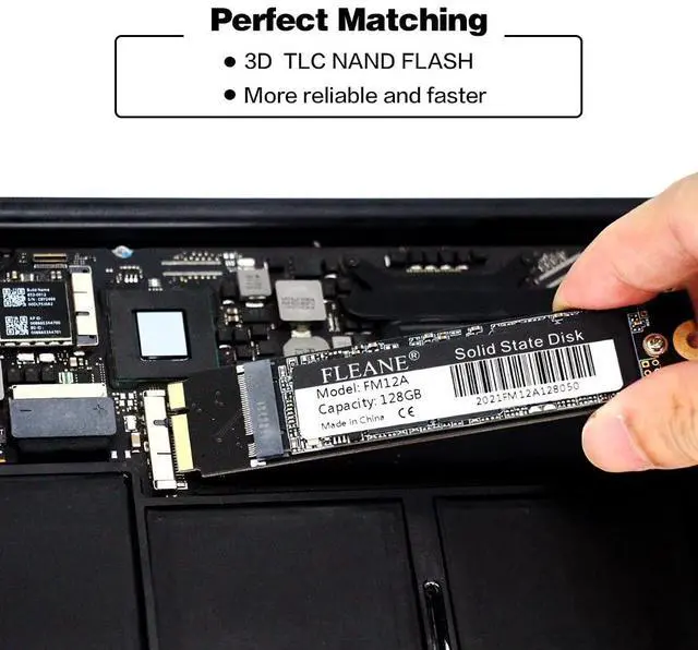 Alt view image 4 of 5 - FLEANE FM12A 128GB SSD Replacement for MacBook Air A1465 A1466 Mid2012 EMC 2558 EMC 2559 HD Solid State Dirve (128GB)