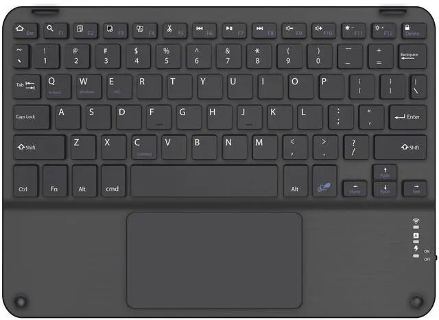 Alt view image 2 of 5 - BoxWave Keyboard Compatible with HP Chromebook x2 Detachable (11 in) - SlimKeys Bluetooth Keyboard with Trackpad, Portable Slim TouchPad - Jet Black