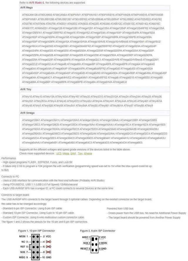 Alt view image 5 of 5 - Waveshare AVR Programmer USB AVRISP XPII Compatible with ATMEL at AVR ISP mk2 mkII in-System Programmer Supports AVR Studio 4/5/6/7 Or Higher Version