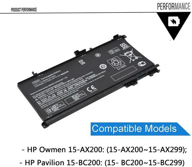 Alt view image 3 of 5 - Emaks TE04XL Battery for HP Owmen 15-ax200:15-ax250wm 15-ax210nr 15-ax243dx 15-ax256nr 15-ax252nr 15-ax220tx 15-ax220tx;hp Pavilion 15-bc200:15-bc204nf and More 905175-271 2C1 905277-855 HSTNN-DB7T