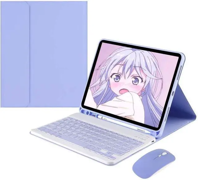Main image of AnMengXinLing Keyboard Case for iPad Pro11 2022/2021 with Mouse Detachable Wireless Keyboard Pencil Holder Slim Smart Cover for iPad Pro 11 inch 4rd Gen/3rd Gen,Purple