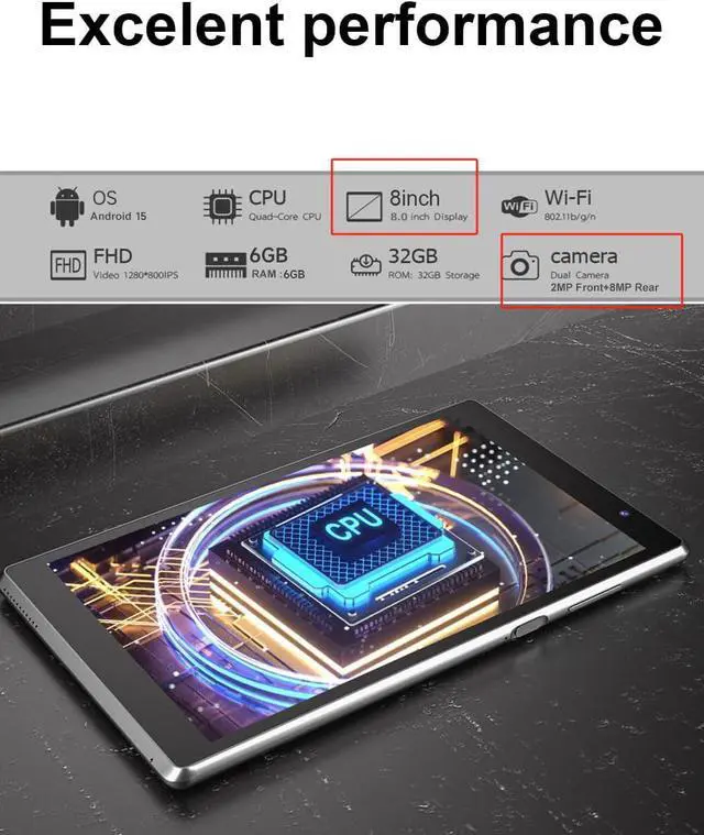 Alt view image 3 of 5 - COOPERS Tablet Android 15 Tablets 7 inch, 6GB RAM, 32GB ROM Support 1TB Expand Computer Tablet PC, Quad-Core Processor, IPS Touch Screen, 2+5MP Dual Camera, 3000mah Battery, WiFi Tableta (Black)