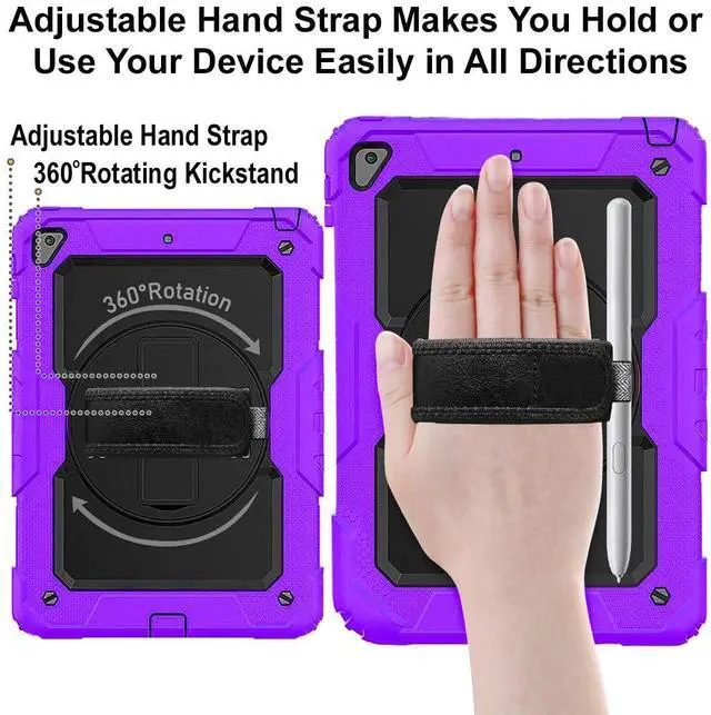 Alt view image 4 of 5 - DuraSafe Cases for iPad PRO 10.5 Inch 2017 Air 10.5 3rd Generation 2019 [ Air 3 ] A1701 A2152 A2123 MQF12LL/A MQEY2LL/A MQF22LL/A MQF02LL/A Full-Body Shock Proof Cover with Shoulder Strap - Purple