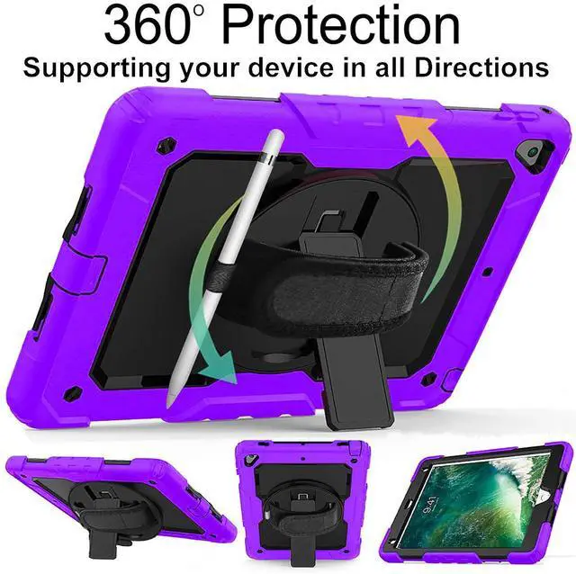 Alt view image 3 of 5 - DuraSafe Cases for iPad PRO 10.5 Inch 2017 Air 10.5 3rd Generation 2019 [ Air 3 ] A1701 A2152 A2123 MQF12LL/A MQEY2LL/A MQF22LL/A MQF02LL/A Full-Body Shock Proof Cover with Shoulder Strap - Purple
