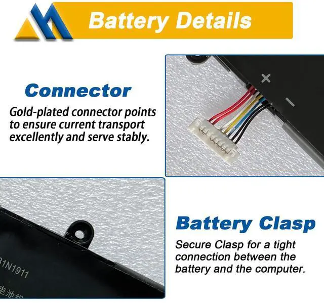 Alt view image 4 of 5 - Mobik B31N1911 Battery Replacement for ASUS VivoBook Flip 14 M413 M413DA TM420IA TM420IA K413 X413 F413 Series Laptop C31N1911 B0B200-03580300 0B200-03580000 0B200-03750000 11.55V 42Wh 3640mAh