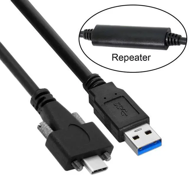Alt view image 3 of 5 - CY Cable USB-C USB 3.1 Type-C Dual Screws Locking to Standard USB3.0 Data Cable Mount Type for Camera Recorder
