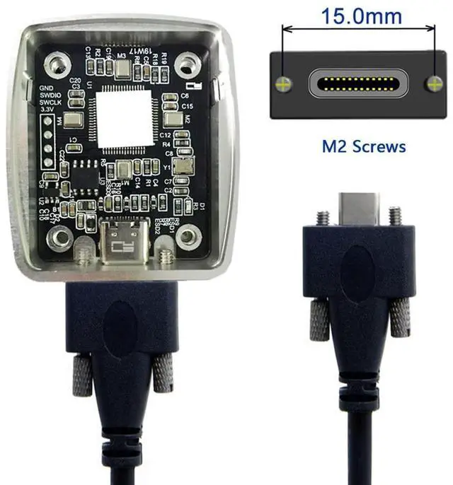 Alt view image 4 of 5 - CY Cable USB-C USB 3.1 Type-C Dual Screws Locking to Standard USB3.0 Data Cable Mount Type for Camera Recorder