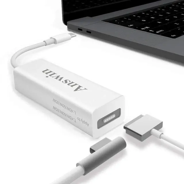 Main image of Answin Mag-Safe to USB C Adapter, USB C to Mag-Safe 1 & 2 Charging Connector Adapter Compatible for iPhone 15, M1/M2 MacBook, MacBook Air, MacBook Pro 13'', iPad with USB Type-C