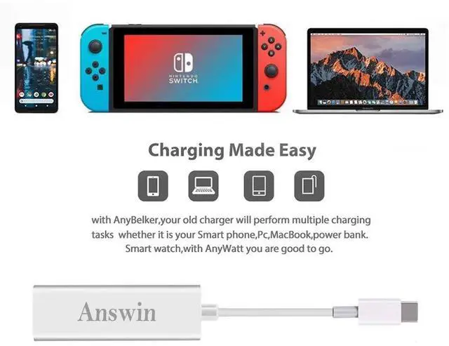 Alt view image 3 of 5 - Answin Mag-Safe to USB C Adapter, USB C to Mag-Safe 1 & 2 Charging Connector Adapter Compatible for iPhone 15, M1/M2 MacBook, MacBook Air, MacBook Pro 13'', iPad with USB Type-C