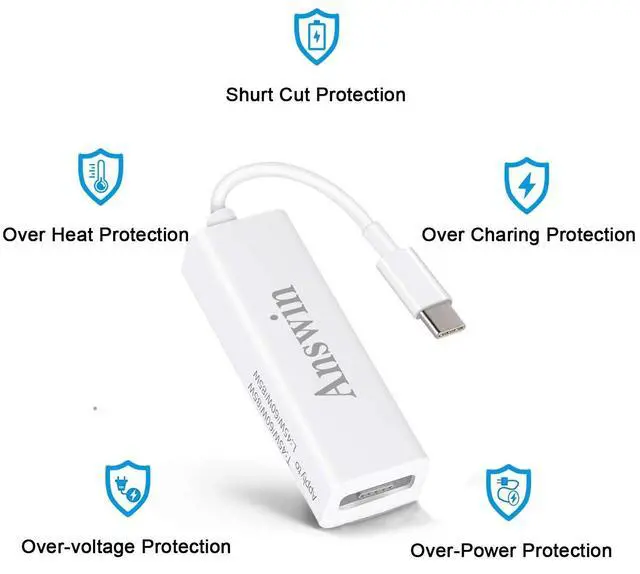 Alt view image 5 of 5 - Answin Mag-Safe to USB C Adapter, USB C to Mag-Safe 1 & 2 Charging Connector Adapter Compatible for iPhone 15, M1/M2 MacBook, MacBook Air, MacBook Pro 13'', iPad with USB Type-C