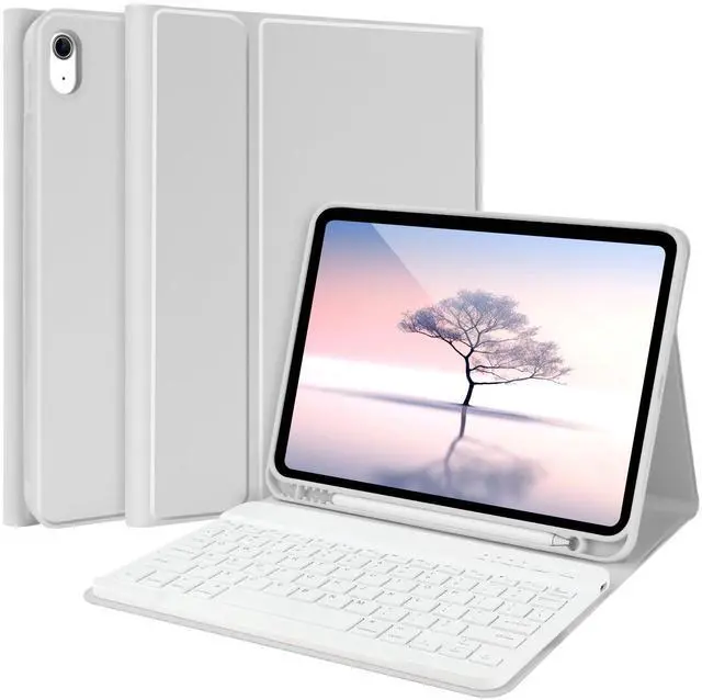 Main image of TQQ for iPad 10th Generation Case with Keyboard (10.9", 2022) & iPad (A16) 11th Gen (11", 2025) - Magnetic Wireless Detachable Keyboard, Stand Folio Cover with Pencil Holder, Thin & Light (Grey)