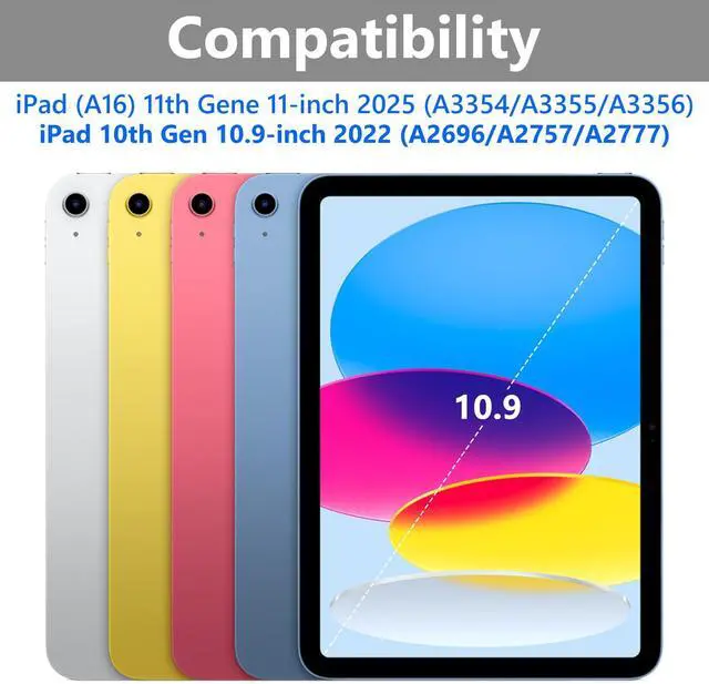 Alt view image 2 of 5 - TQQ for iPad 10th Generation Case with Keyboard (10.9", 2022) & iPad (A16) 11th Gen (11", 2025) - Magnetic Wireless Detachable Keyboard, Stand Folio Cover with Pencil Holder, Thin & Light (Grey)