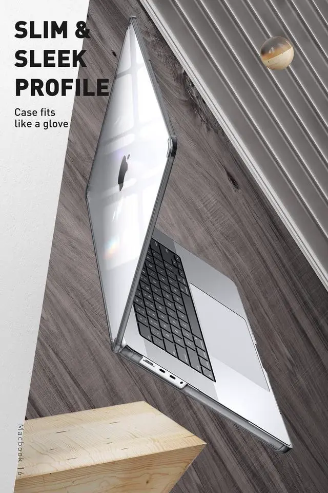 Alt view image 3 of 5 - SUPCASE for MacBook Pro 16 Inch Case 2021-2024 Release (Unicorn Beetle Clear), M4/M3/M2/M1 Pro/Max Chip [Anti-Scratch] Slim Clear Cover Accessories for MacBook Pro 16'' with Touch ID, Black
