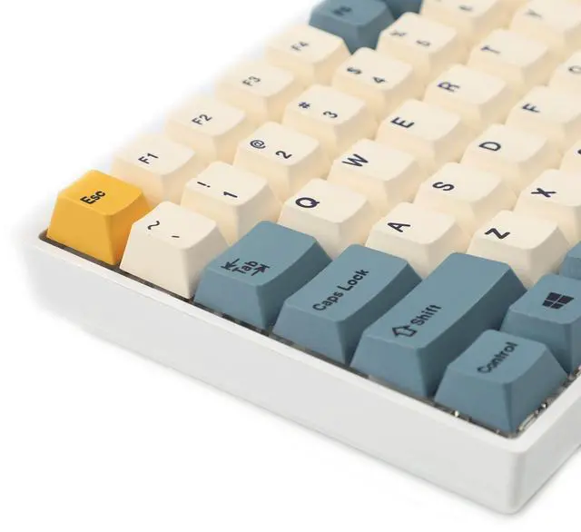 Alt view image 4 of 5 - YMDK 145 Apricot Yellow Dye-Sub Mac Keycaps Thick PBT Cherry Profile Key caps for TKL 61 64 68 75 87 96 104 108 GMMK MX Mechanical Keyboard