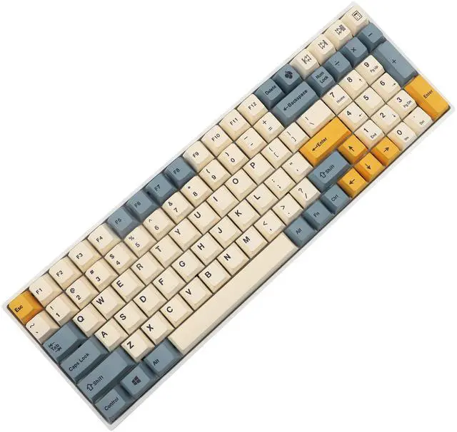 Alt view image 5 of 5 - YMDK 145 Apricot Yellow Dye-Sub Mac Keycaps Thick PBT Cherry Profile Key caps for TKL 61 64 68 75 87 96 104 108 GMMK MX Mechanical Keyboard