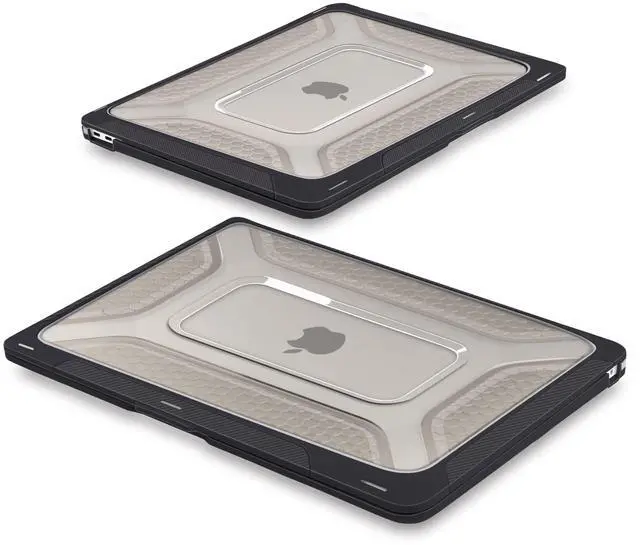 Alt view image 4 of 5 - Batianda Protective Case for Previous MacBook Pro 16 inch 2019 Release A2141 Model with Touch Bar,Heavy Duty Honeycomb Hard Shell with Slim TPU Bumper and Fold Kickstand & Keyboard Cover, Black