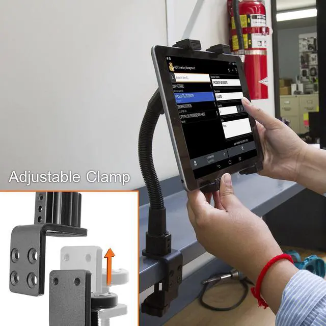 Alt view image 4 of 5 - iBolt TabDock Flexpro Clamp- Heavy Duty C-Clamp Mount for All 7" - 10" Tablets (iPad, Nexus, Samsung Galaxy Tab) for Desks, Tables, Wheelchairs, Carts, etc : Great for Homes, Schools, and Offices